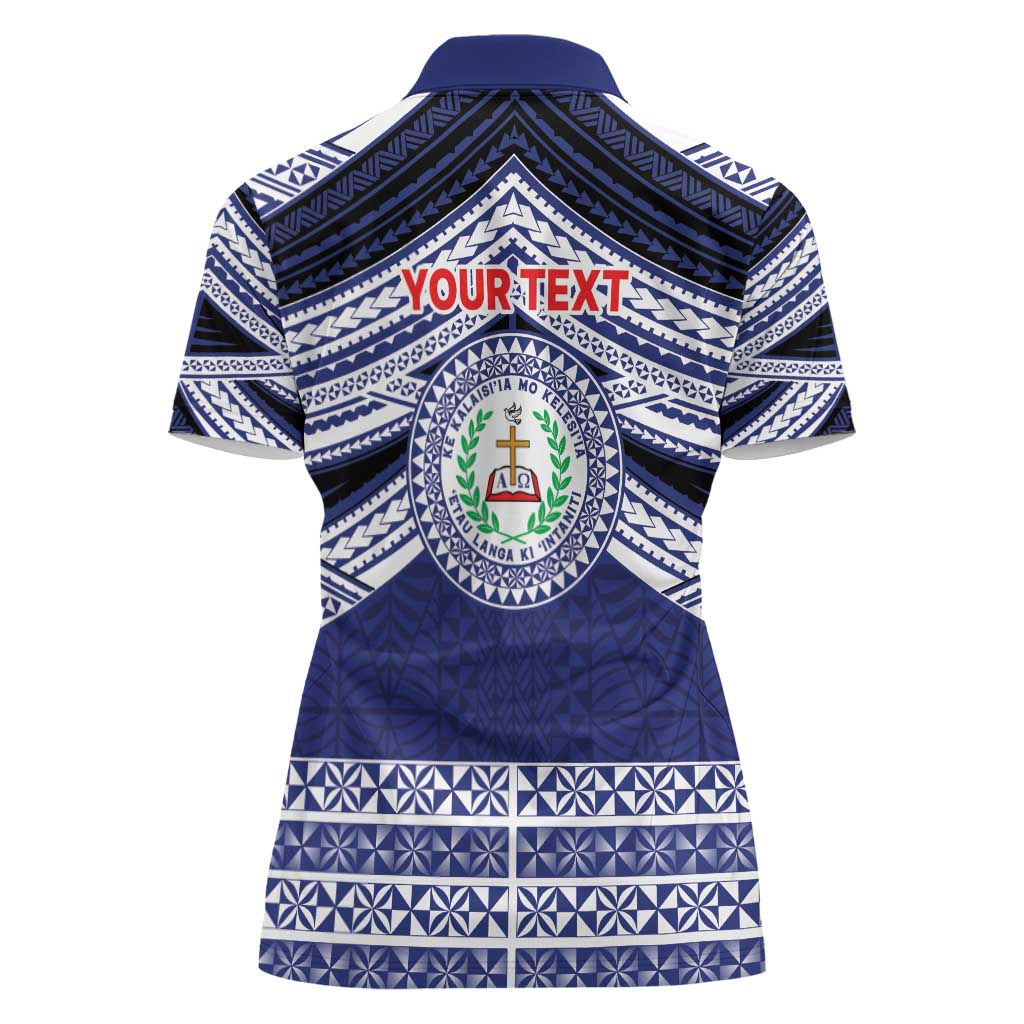 Personalised Tonga Sia'atoutai Theological College Women Polo Shirt Polynesian Ngatu Tribal LT9 - Polynesian Pride