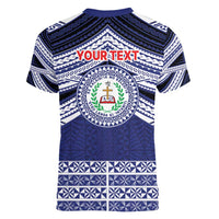 Personalised Tonga Sia'atoutai Theological College Women V-Neck T-Shirt Polynesian Ngatu Tribal LT9 - Polynesian Pride