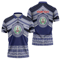 Personalised Tonga Sia'atoutai Theological College Zipper Polo Shirt Polynesian Ngatu Tribal LT9 - Polynesian Pride