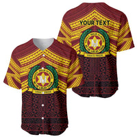 Personalised Tonga Vava'u High School Baseball Jersey Polynesian Ngatu Tribal