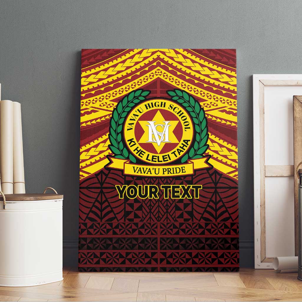 Personalised Tonga Vava'u High School Canvas Wall Art Polynesian Ngatu Tribal