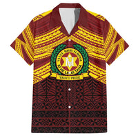 Personalised Tonga Vava'u High School Family Matching Puletasi and Hawaiian Shirt Polynesian Ngatu Tribal LT9 Dad's Shirt - Short Sleeve Red - Polynesian Pride