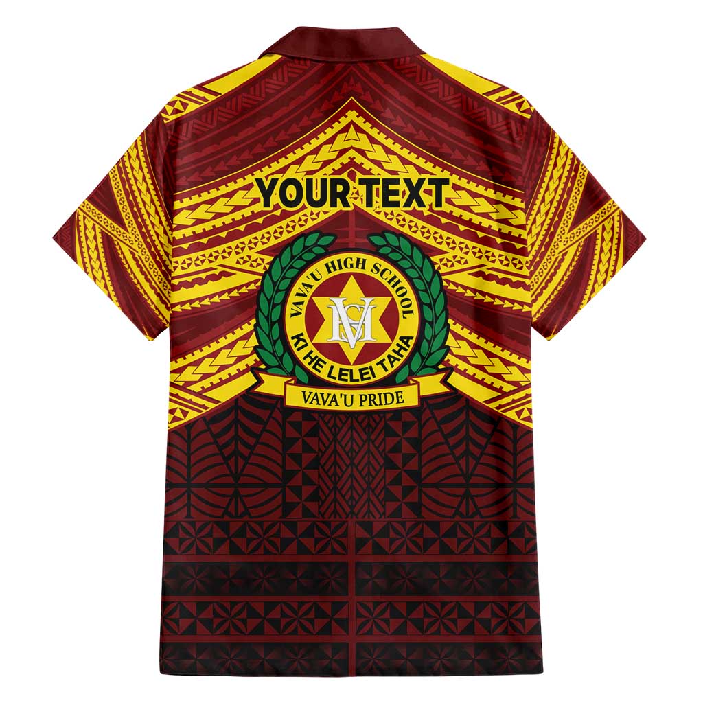 Personalised Tonga Vava'u High School Family Matching Short Sleeve Bodycon Dress and Hawaiian Shirt Polynesian Ngatu Tribal