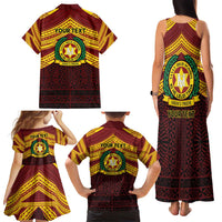 Personalised Tonga Vava'u High School Family Matching Tank Maxi Dress and Hawaiian Shirt Polynesian Ngatu Tribal