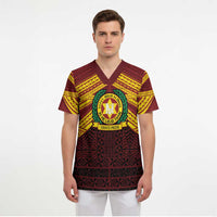 Personalised Tonga Vava'u High School Scrub Top Polynesian Ngatu Tribal LT9 - Polynesian Pride