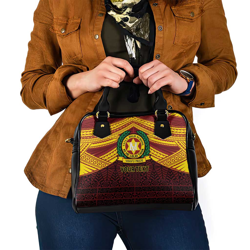 Personalised Tonga Vava'u High School Shoulder Handbag Polynesian Ngatu Tribal