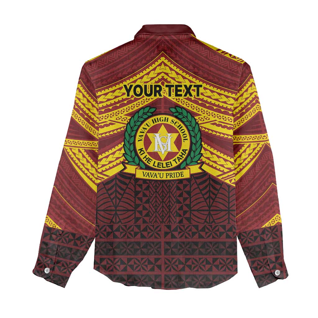 Personalised Tonga Vava'u High School Women Casual Shirt Polynesian Ngatu Tribal