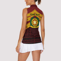 Personalised Tonga Vava'u High School Women Sleeveless Polo Shirt Polynesian Ngatu Tribal LT9 - Polynesian Pride