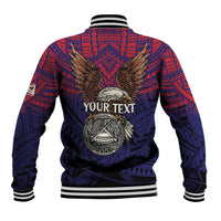 American Samoa Brave Eagle Personalized Baseball Jacket National Flag Color