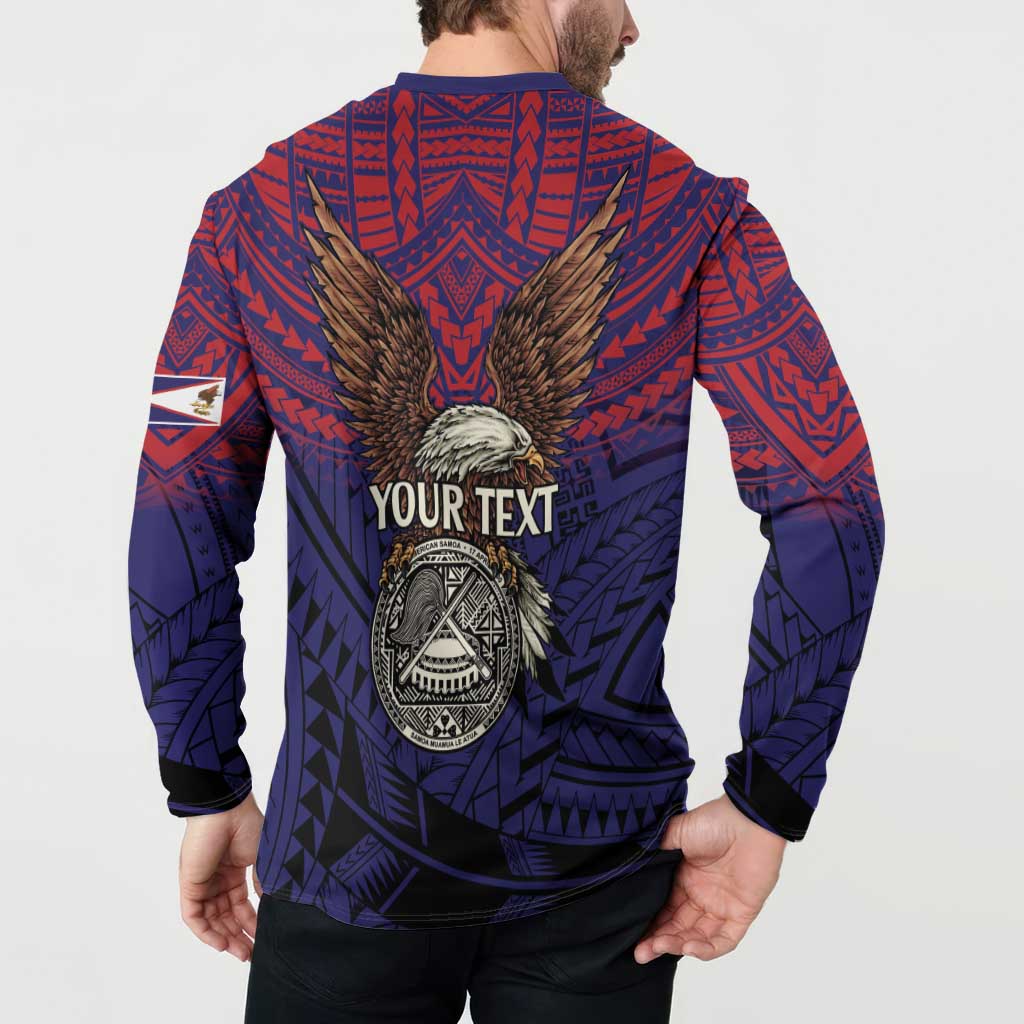American Samoa Brave Eagle Personalized Button Sweatshirt National Flag Color