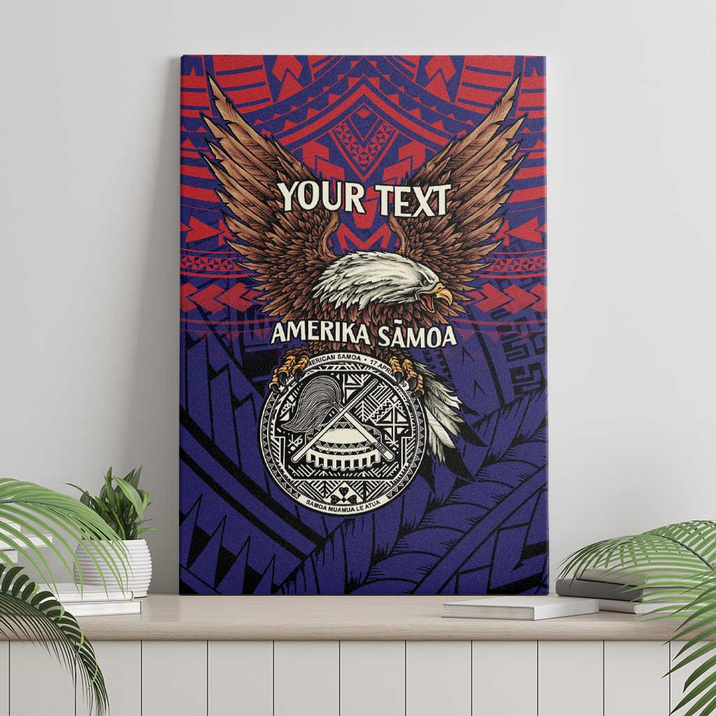 American Samoa Brave Eagle Personalized Canvas Wall Art National Flag Color