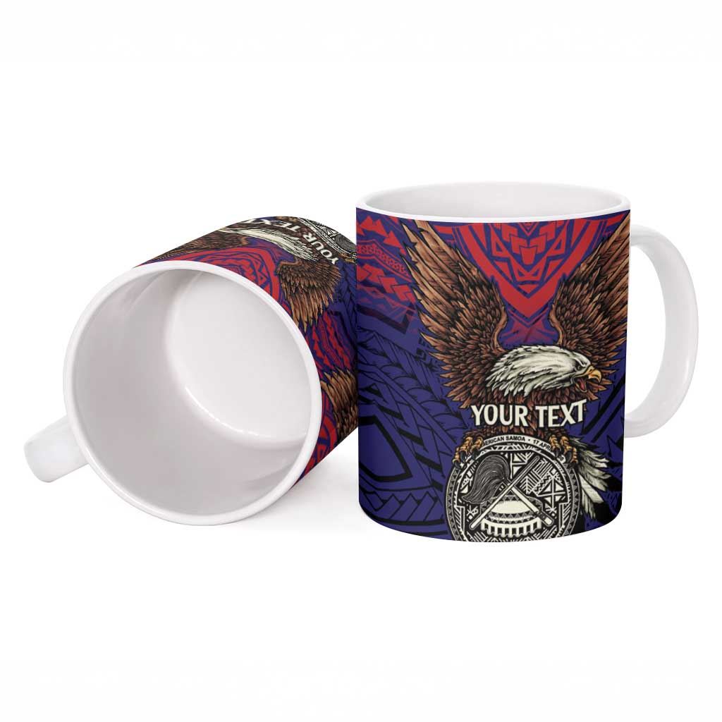American Samoa Brave Eagle Personalized Ceramic Mug National Flag Color - Polynesian Pride