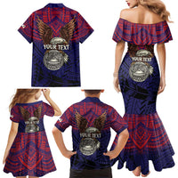 American Samoa Brave Eagle Personalized Family Matching Mermaid Dress and Hawaiian Shirt National Flag Color LT9 - Polynesian Pride