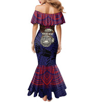 American Samoa Brave Eagle Personalized Family Matching Mermaid Dress and Hawaiian Shirt National Flag Color LT9 - Polynesian Pride