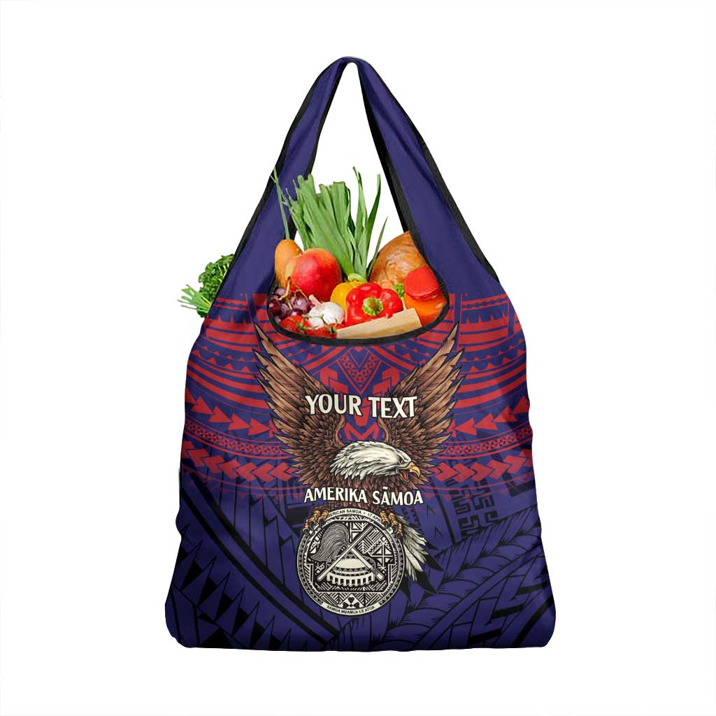 American Samoa Brave Eagle Personalized Grocery Bag National Flag Color