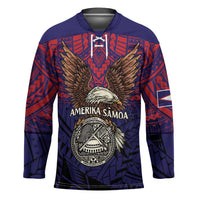 American Samoa Brave Eagle Personalized Hockey Jersey National Flag Color - Polynesian Pride