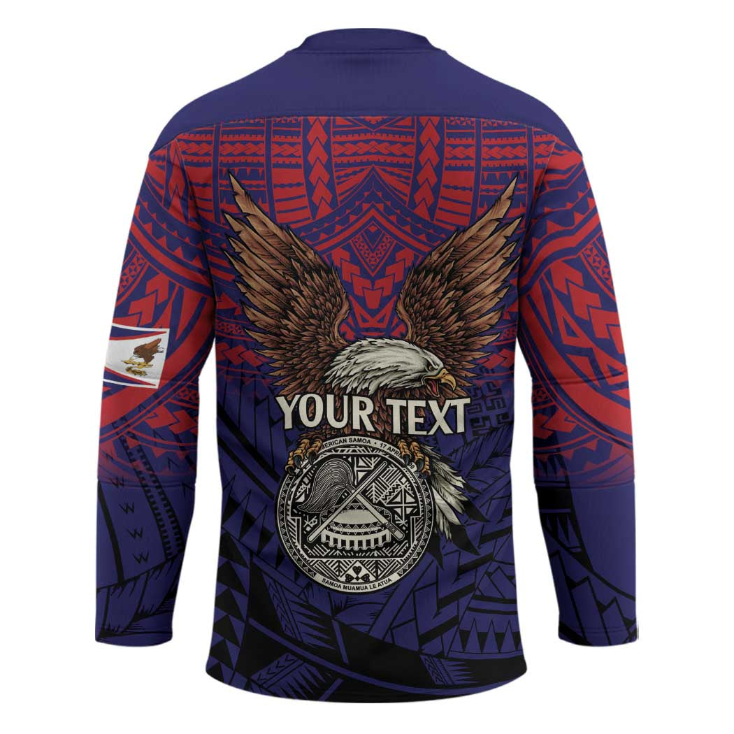 American Samoa Brave Eagle Personalized Hockey Jersey National Flag Color - Polynesian Pride