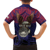 American Samoa Brave Eagle Personalized Kid Hawaiian Shirt National Flag Color