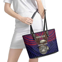 American Samoa Brave Eagle Personalized Leather Tote Bag National Flag Color