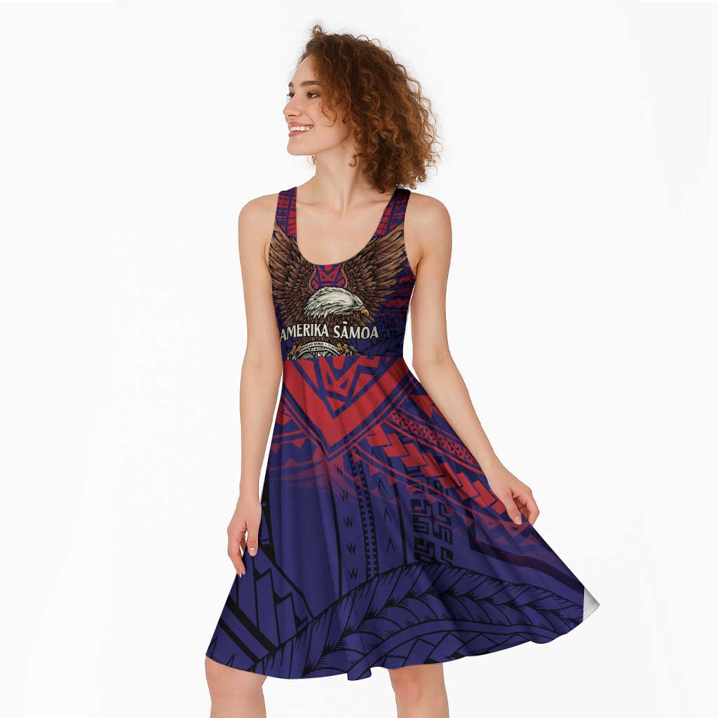 American Samoa Brave Eagle Personalized Midi Dress National Flag Color - Polynesian Pride