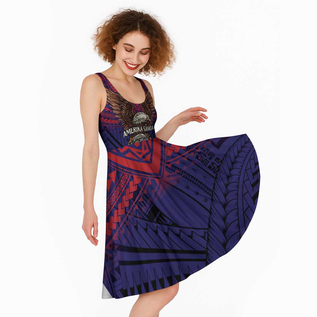 American Samoa Brave Eagle Personalized Midi Dress National Flag Color - Polynesian Pride
