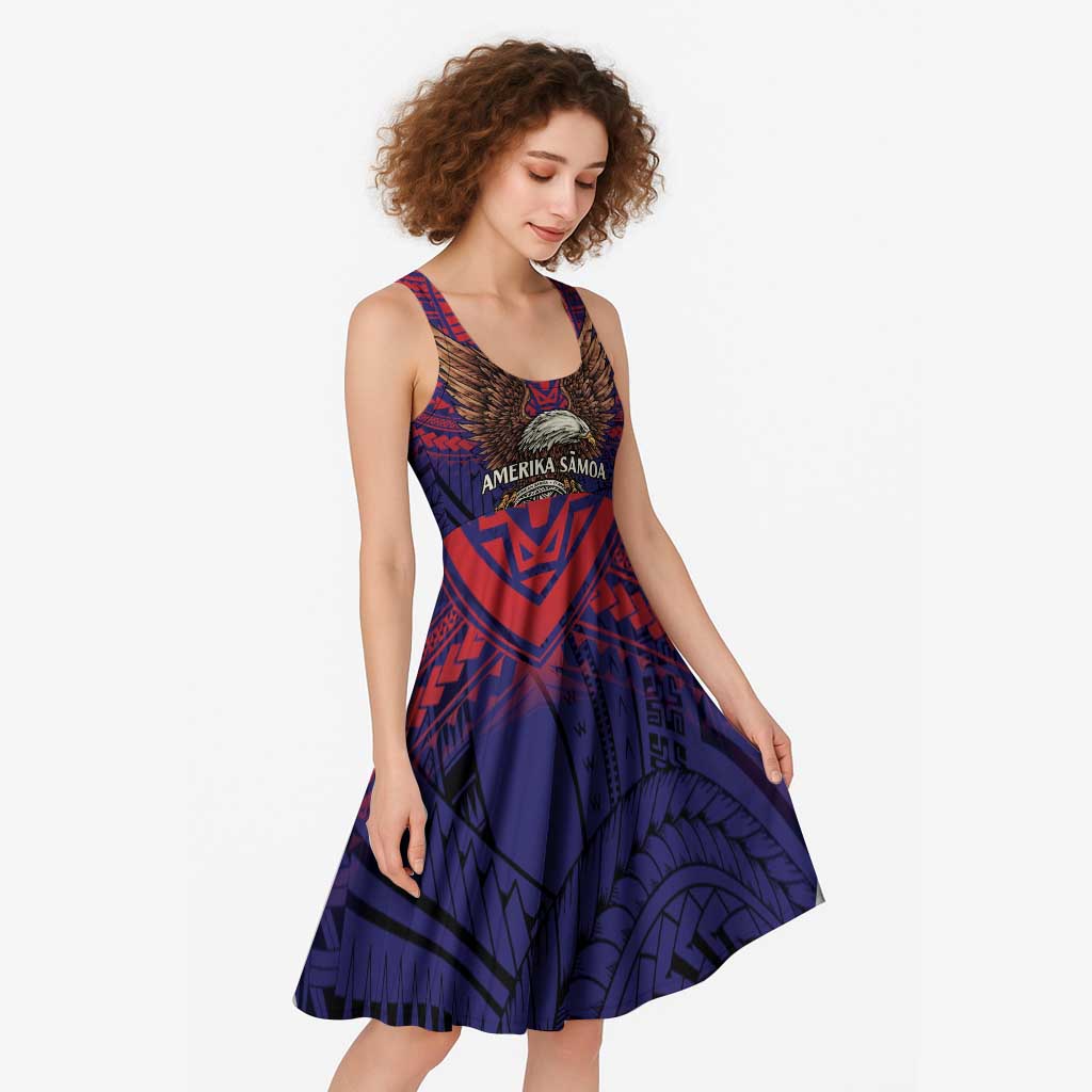 American Samoa Brave Eagle Personalized Midi Dress National Flag Color - Polynesian Pride