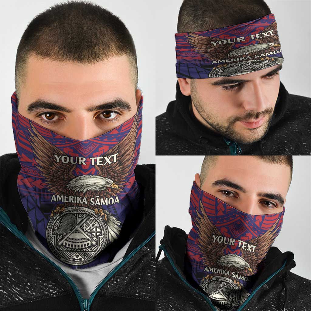 American Samoa Brave Eagle Personalized Neck Gaiter National Flag Color - Polynesian Pride