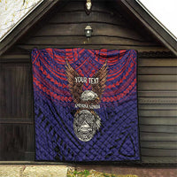American Samoa Brave Eagle Personalized Quilt National Flag Color