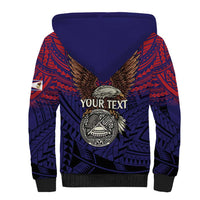 American Samoa Brave Eagle Personalized Sherpa Hoodie National Flag Color LT9 - Polynesian Pride