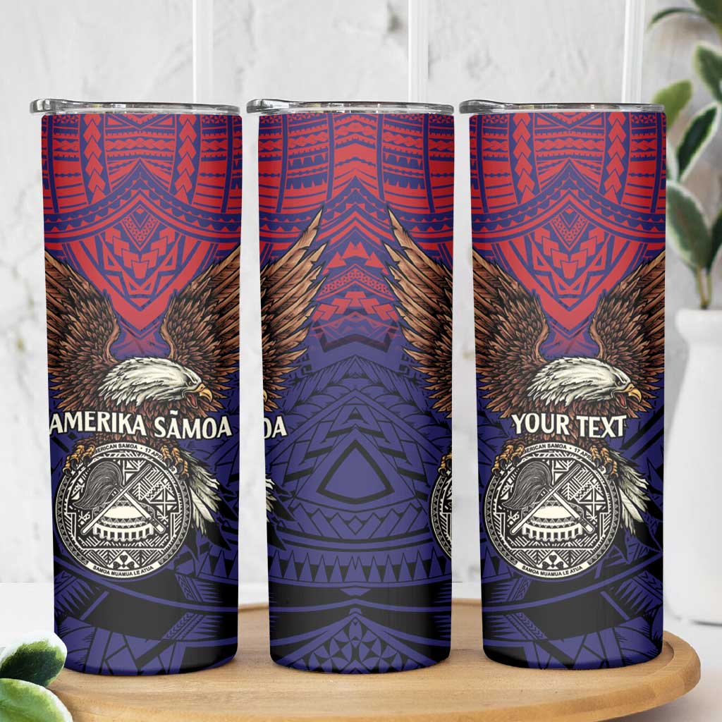 American Samoa Brave Eagle Personalized Skinny Tumbler National Flag Color