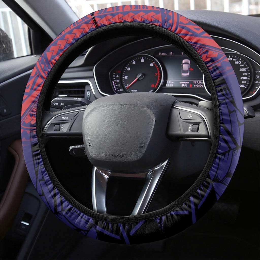 American Samoa Brave Eagle Steering Wheel Cover National Flag Color