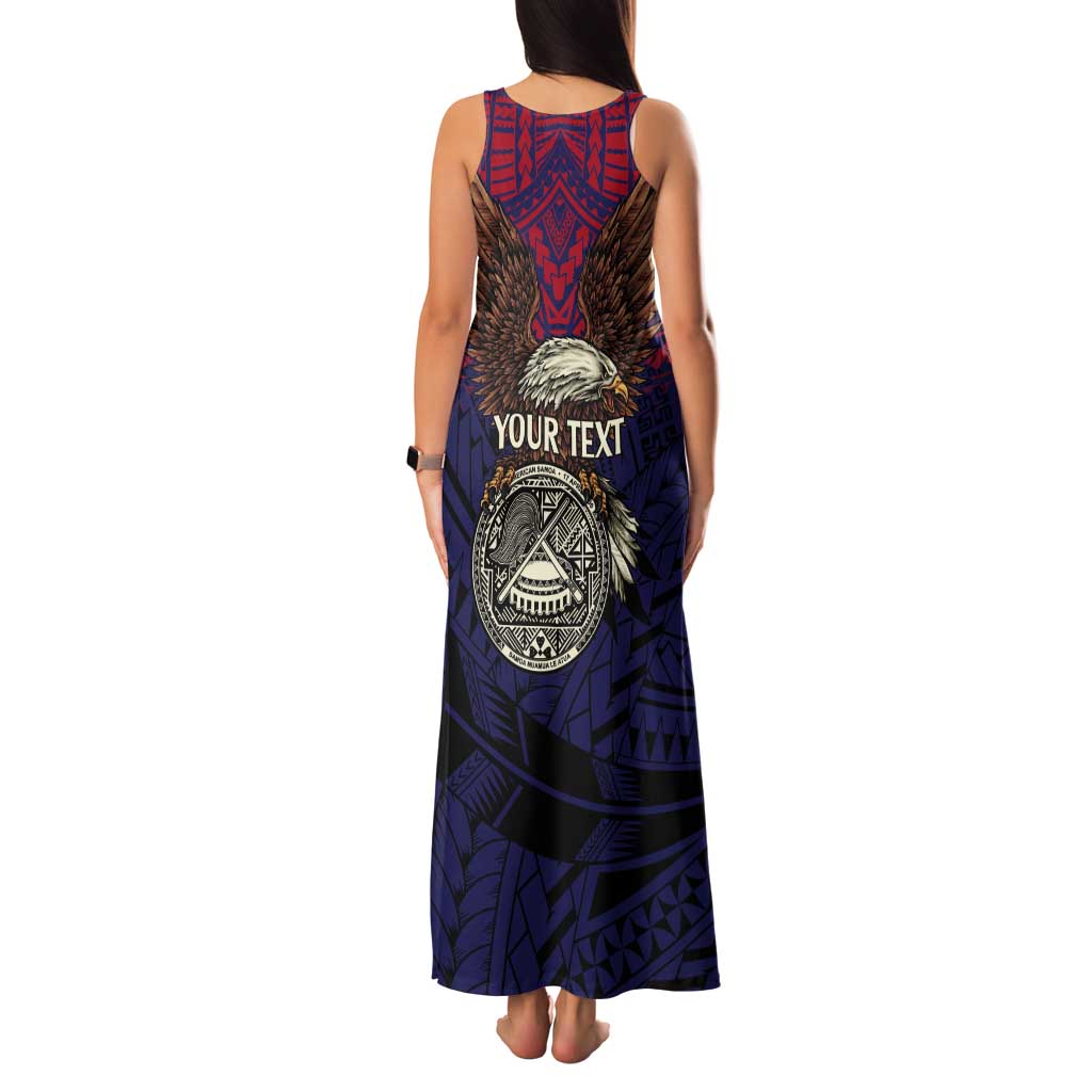 American Samoa Brave Eagle Personalized Tank Maxi Dress National Flag Color
