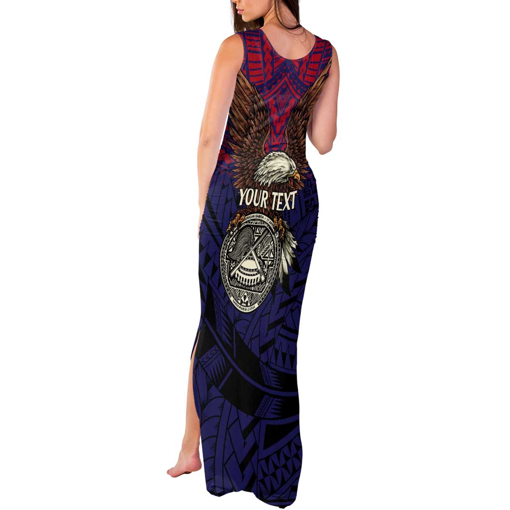 American Samoa Brave Eagle Personalized Tank Maxi Dress National Flag Color