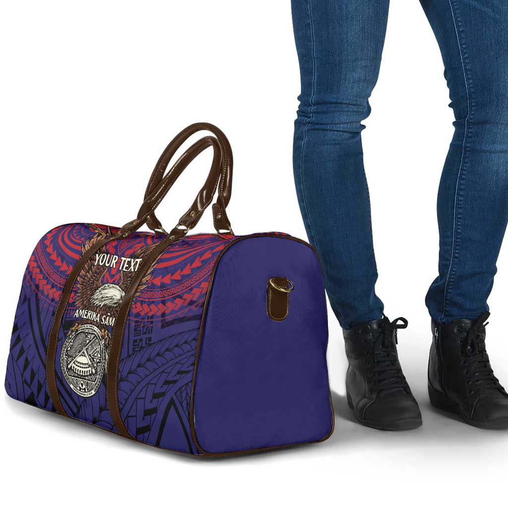 American Samoa Brave Eagle Personalized Travel Bag National Flag Color - Polynesian Pride