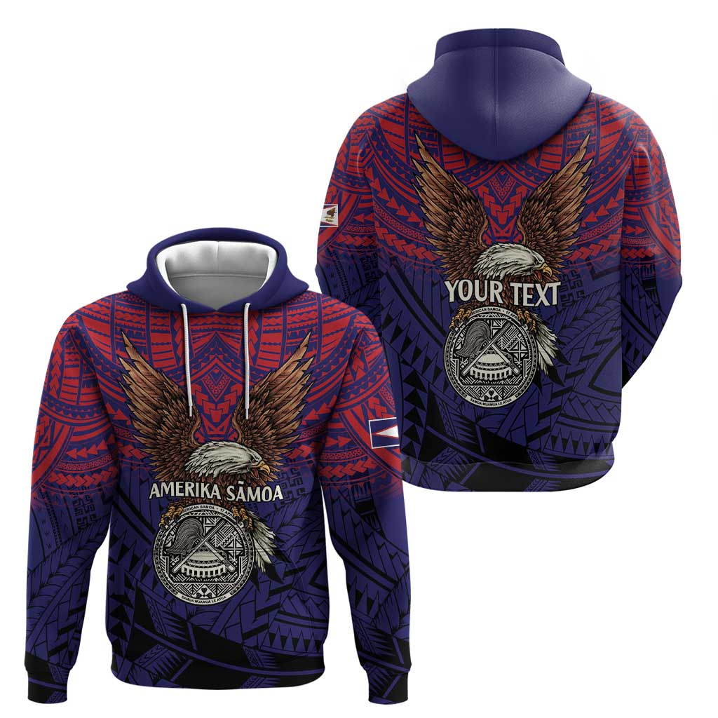 American Samoa Brave Eagle Personalized Zip Hoodie National Flag Color