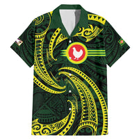 American Samoa Manua Cession Day Personalized Family Matching Mermaid Dress and Hawaiian Shirt Polynesian Wave Style LT9 Dad's Shirt - Short Sleeve Green - Polynesian Pride