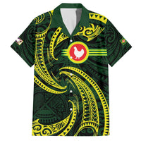 American Samoa Manua Cession Day Personalized Family Matching Off The Shoulder Long Sleeve Dress and Hawaiian Shirt Polynesian Wave Style LT9 Dad's Shirt - Short Sleeve Green - Polynesian Pride