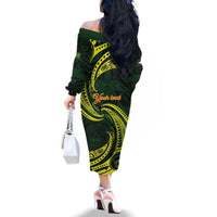 American Samoa Manua Cession Day Personalized Family Matching Off The Shoulder Long Sleeve Dress and Hawaiian Shirt Polynesian Wave Style LT9 - Polynesian Pride