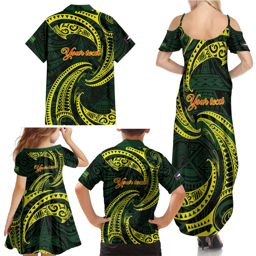 American Samoa Manua Cession Day Personalized Family Matching Summer Maxi Dress and Hawaiian Shirt Polynesian Wave Style LT9 - Polynesian Pride