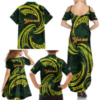 American Samoa Manua Cession Day Personalized Family Matching Summer Maxi Dress and Hawaiian Shirt Polynesian Wave Style LT9 - Polynesian Pride