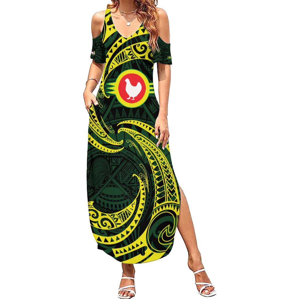 American Samoa Manua Cession Day Personalized Family Matching Summer Maxi Dress and Hawaiian Shirt Polynesian Wave Style LT9 Mom's Dress Green - Polynesian Pride