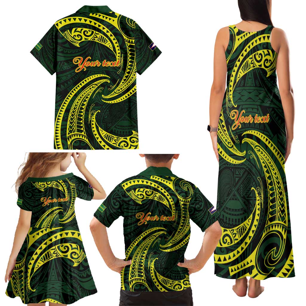 American Samoa Manua Cession Day Personalized Family Matching Tank Maxi Dress and Hawaiian Shirt Polynesian Wave Style LT9 - Polynesian Pride