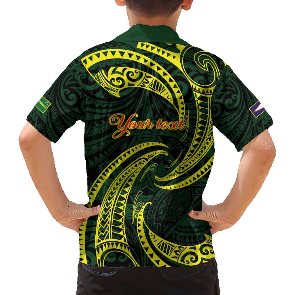 American Samoa Manua Cession Day Personalized Kid Hawaiian Shirt Polynesian Wave Style