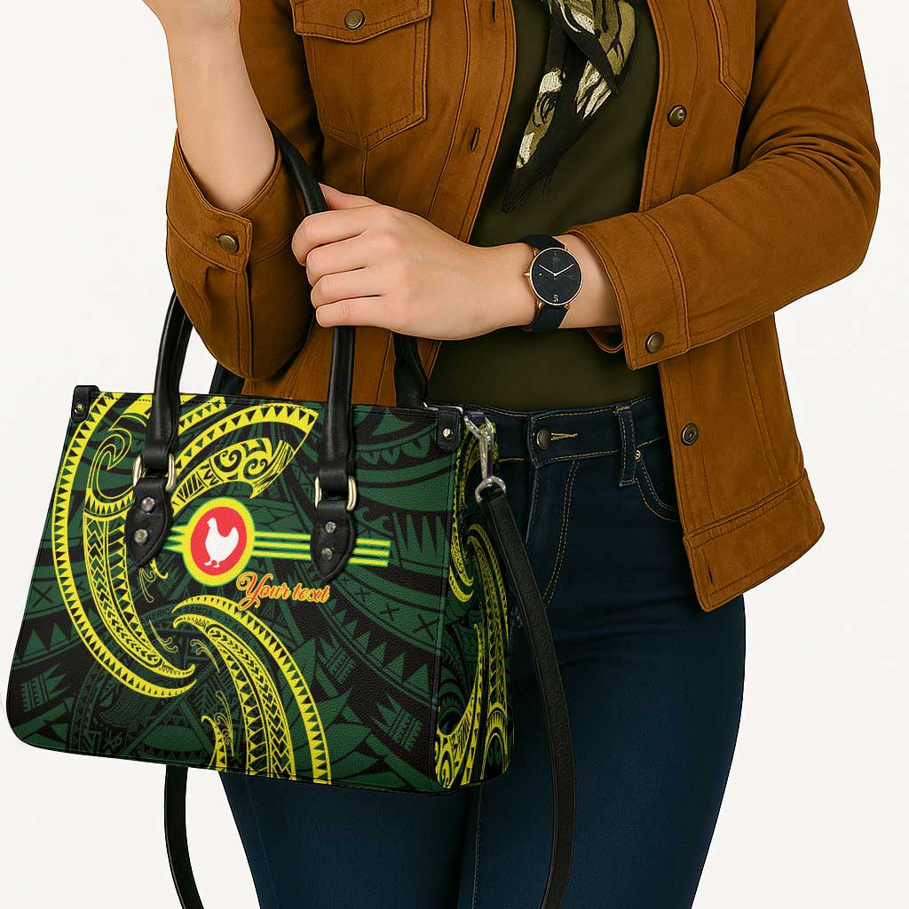 American Samoa Manua Cession Day Personalized Leather Bag Polynesian Wave Style - Polynesian Pride