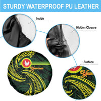 American Samoa Manua Cession Day Personalized Spare Tire Cover Polynesian Wave Style