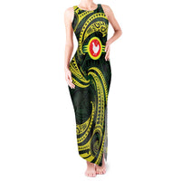 American Samoa Manua Cession Day Personalized Tank Maxi Dress Polynesian Wave Style LT9 Women Green - Polynesian Pride