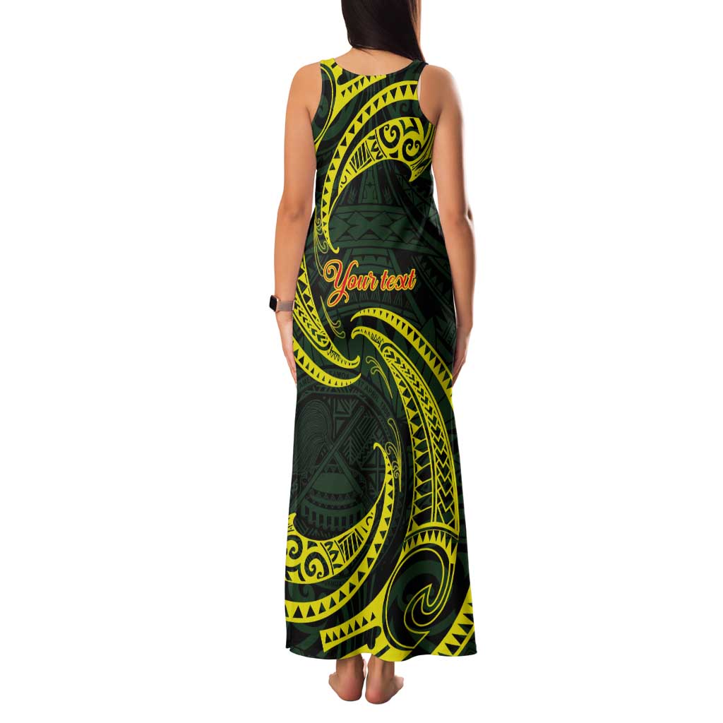 American Samoa Manua Cession Day Personalized Tank Maxi Dress Polynesian Wave Style LT9 - Polynesian Pride