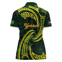 American Samoa Manua Cession Day Personalized Women Polo Shirt Polynesian Wave Style