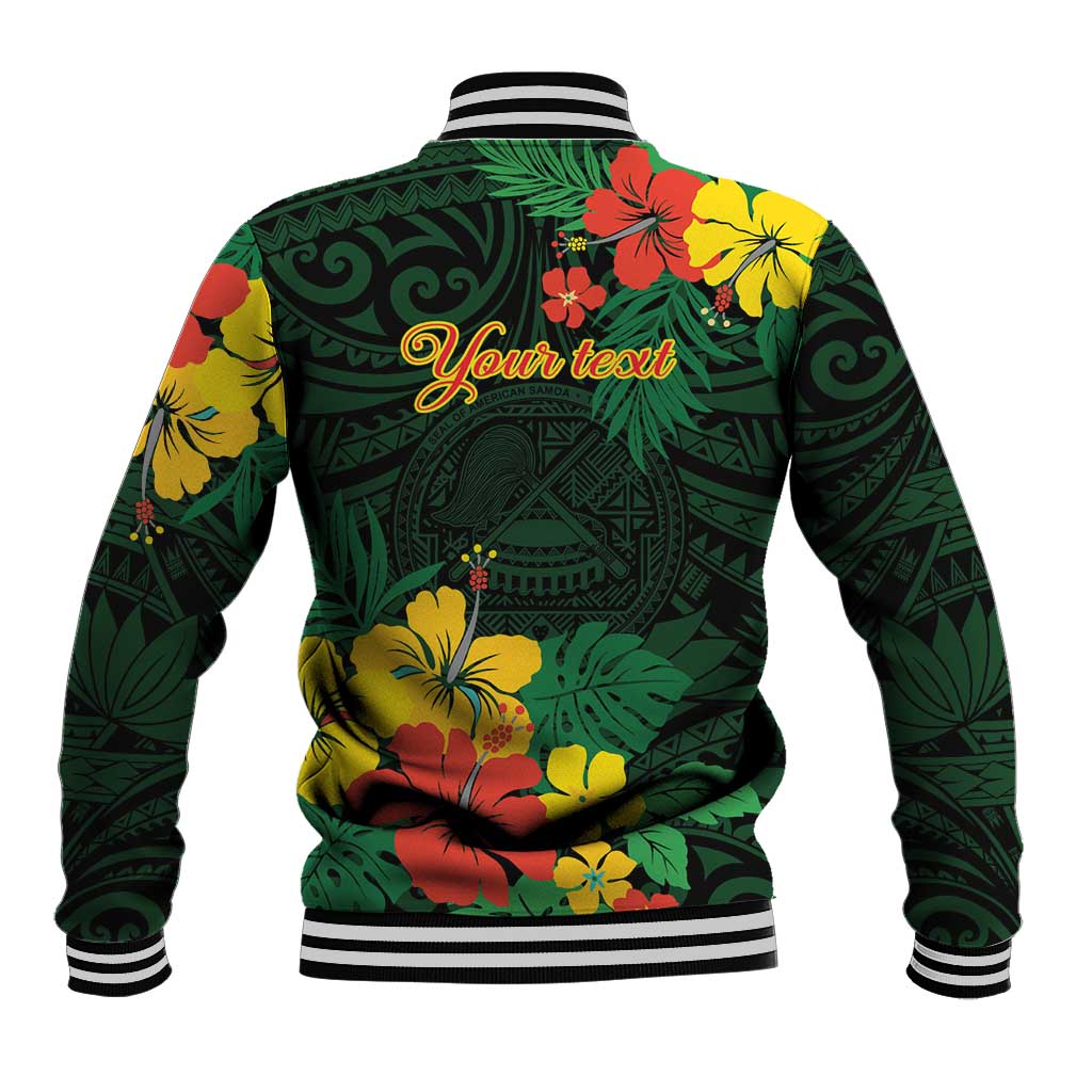 American Samoa Manu'atele Personalized Baseball Jacket Manua Island Hibiscus Flowers LT9 - Polynesian Pride
