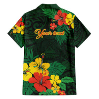 American Samoa Manu'atele Personalized Family Matching Off The Shoulder Long Sleeve Dress and Hawaiian Shirt Manua Island Hibiscus Flowers LT9 - Polynesian Pride